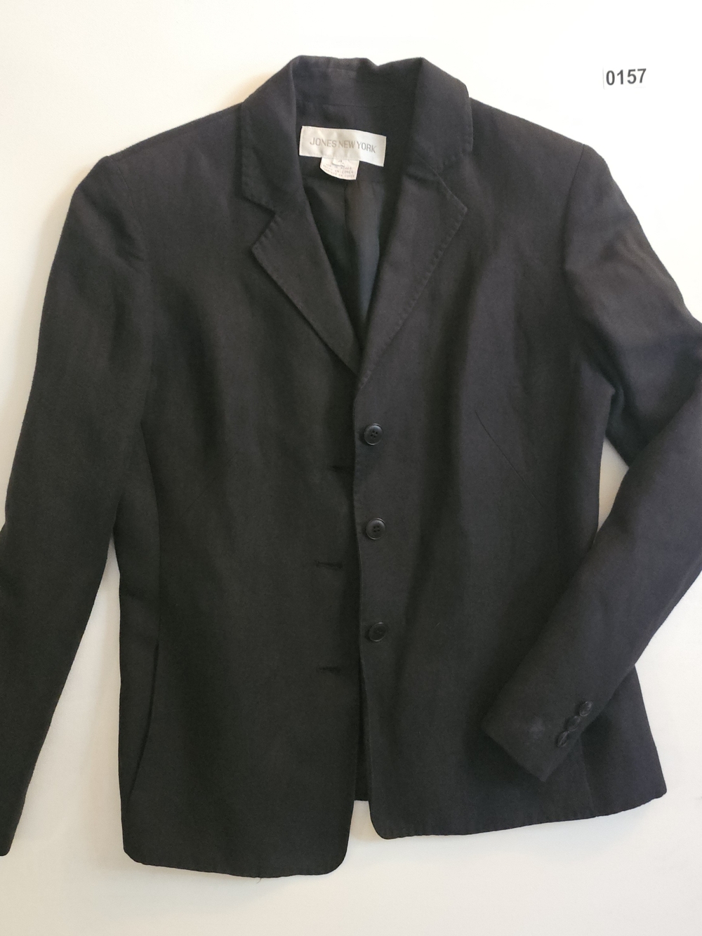 Jones New York Navy Notched Lapel Blazer 157